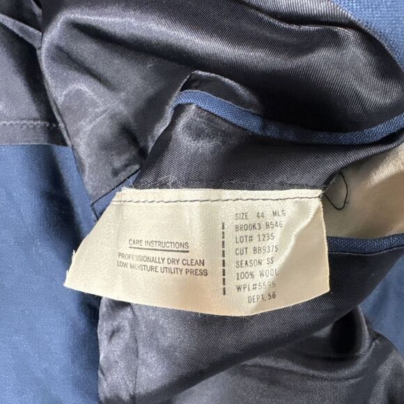 VTG Brooks Brothers Men 44 MLG Pocket Navy Blazer Ivy Style USA Gold Button Wool - Picture 10 of 16
